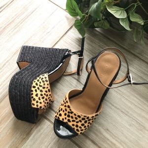 RARE ASOS shoes platform sandals peep toe leopard